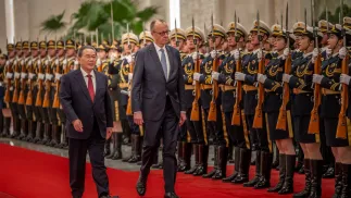 Merz uznał możliwość całkowitego zerwania więzi gospodarczych z ChRL za „błąd”. Fot. PAP/EPA/	Michael Kappeler / POOL