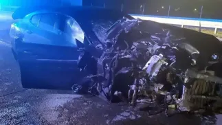 Zdjęcie z miejsca tragicznego wypadku na A1 Fot. KMP w Piotrkowie Trybunalskim