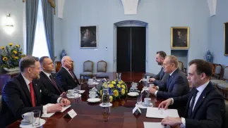 Обсуждение программы SAFE между представителями правительства и президентом Польши. Fot. Przemysław Keler/KPRP