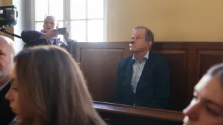  Jeden z oskarżonych Krzysztof P. w Sądzie Okręgowym w Katowicach. Fot. PAP/Art Service