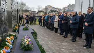 Spotkanie szefów dyplomacji UE w Buczy, Ukraina. Fot. PAP/Władek Nowak