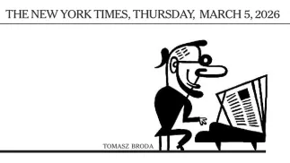 Rysunek polskiego ilustratora Tomasza Brody. Fot: Tomasz Broda, ilustracja dla NYT