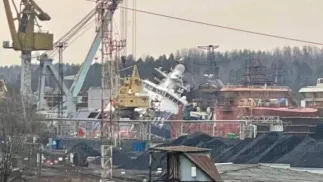 Поврежденное судно. Fot. @nexta_tv