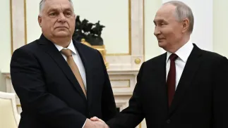 Premier Węgier Viktor Orban i przywódca Rosji Władimir Putin. Fot. PAP/EPA/ALEXANDER NEMENOV / POOL