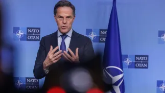 Sekretarz generalny NATO Mark Rutte. Fot. PAP/EPA/OLIVIER MATTHYS