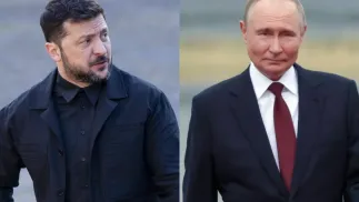 Wołodymyr Zełenski i Władimir Putin. Fot. PAP/EPA/FREEK VAN DEN BERGH/GAVRIIL GRIGOROV/SPUTNIK/KREMLIN POOL