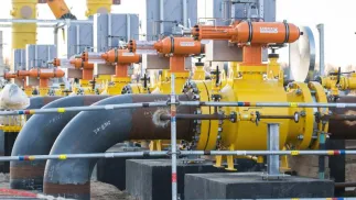 Teren tłoczni gazu GAZ-SYSTEM S.A. w Goleniowie. Fot. PAP/Jerzy Muszyński