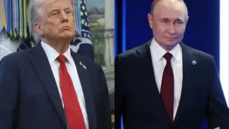 Дональд Трамп і Владімір Путін. Фотоколаж. Fot. PAP/EPA/FRANCIS CHUNG / POOL/MIKHAIL METZEL / SPUTNIK / KREMLIN POOL