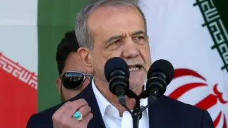 Prezydent Irany Masoud Pezeszkian. Fot. PAP/EPA / ABEDIN TAHERKENAREH