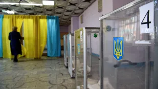 Голосування на президентських виборах у Мостиськах, Україна, 2019 рік. Фотоілюстрація. Fot. PAP/Darek Delmanowicz