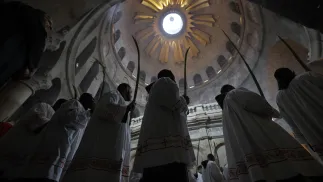 Niedziela Palmowa w Bazylice Grobu Pańskiego w Jerozolimie (zdj. ilustracyjne) Fot. PAP/EPA/ATEF SAFADI