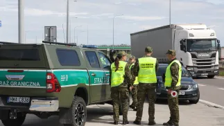 Прикордонники на польсько-литовському переході в Будзисько. Фотоілюстрація. Fot. PAP/Artur Reszko