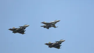 Myśliwce F-16 (zdjęcie ilustracyjne) Fot. PAP/Rafał Guz