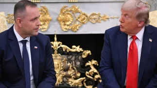 Prezydenci Polski i USA: Karol Nawrocki i Donald Trump. Fot. PAP/	Radek Pietruszka