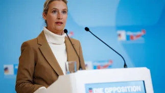 Współprzewodnicząca AfD Alice Weidel. Fot. EPA/CLEMENS BILAN