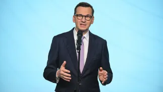 Były premier, wiceprezes PiS Mateusz Morawiecki. Fot. PAP/	Marcin Obara