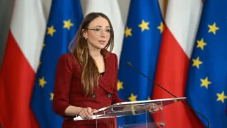 Szefowa MRPiPS Agnieszka Dziemianowicz-Bąk. Fot. PAP/Radek Pietruszka