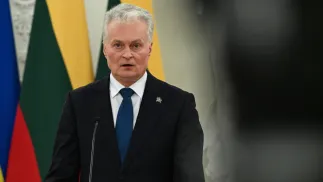 Prezydent Republiki Litewskiej Gitanas Nauseda. Fot. PAP/Valdemar Doveiko