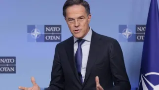 Sekretarz generalny NATO Mark Rutte. Fot. PAP/EPA/OLIVIER MATTHYS