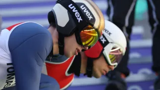 Kacper Tomasiak (przód) i Kamil Stoch (tył) w Wiśle, fot. PAP/Grzegorz Momot