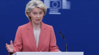 Ursula von der Leyen. Fot. PAP/EPA/OLIVIER MATTHYS