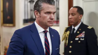 Szef Pentagonu Pete Hegseth. Fot. PAP/EPA/JIM LO SCALZO