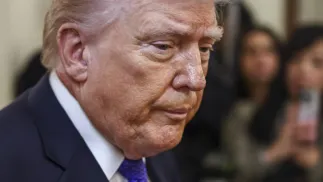 Prezydent USA Donald Trump. Fot. PAP/EPA/	JIM LO SCALZO