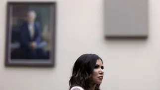 Kristi Noem obejmie stanowisko Specjalnego Wysłannika ds. Tarczy Ameryk. Fot. PAP/EPA/WILL OLIVER