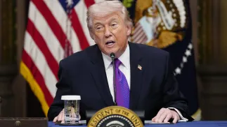 Donald Trump, fot. PAP/EPA/UPI POOL/BONNIE CASH / POOL