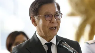 Міністр закордонних справ Таїланду Сіхасак Фуангкеткеов. Fot. PAP/EPA/RUNGROJ YONGRIT