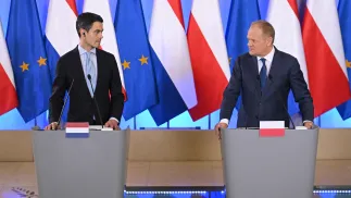 Роб Йеттен (слева) и Дональд Туск. Fot. PAP/	Marcin Obara