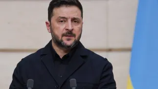 Wołodymyr Zełenski, fot. PAP/EPA/AFP POOL/LUDOVIC MARIN / POOL