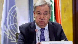 Sekretarz generalny ONZ Antonio Guterres. Fot. PAP/EPA/WAEL HAMZEH