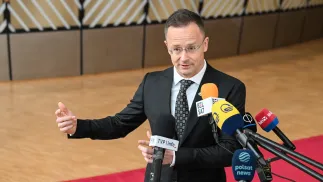 Minister spraw zagranicznych Węgier Peter Szijjarto, fot. PAP/Wiktor Dąbkowski