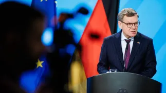 Minister spraw zagranicznych Niemiec Johann Wadephul. Fot. PAP/EPA/CLEMENS BILAN