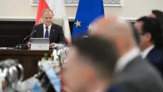 Premier Donald Tusk na posiedzeniu rządu Fot. PAP/Marcin Obara
