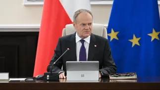 Дональд Туск во время заседания Совета министров. Fot. PAP/EPA/Marcin Obara