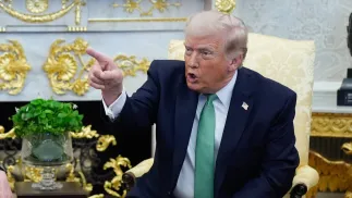 Prezydent USA Donald Trump. Fot. PAP/EPA/YURI GRIPAS / POOL