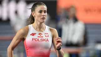 Natalia Bukowiecka podczas treningu przed halowymi mistrzostwami świata w lekkiej atletyce w Toruniu. Fot.  PAP/Radek Pietruszka