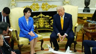 Sanae Takaichi i Donald Trump Fot. PAP/EPA/Aaron Schwartz /POOL