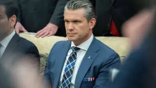 Szef Pentagonu Pete Hegseth. Fot. PAP/EPA/Aaron Schwartz /POOL