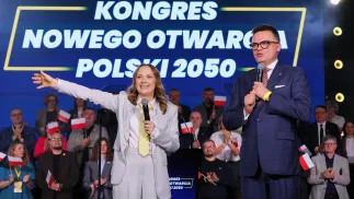 Pełczyńska-Nałęcz: Polska 2050 Rzeczpospolitej Polskiej to jest od dzisiaj nazwa naszej partii. Fot. PAP/Paweł Supernak