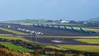 Baza lotnicza Lajes wyspie Terceira, fot. PAP/EPA/LUSA/ANTONIO ARAUJO