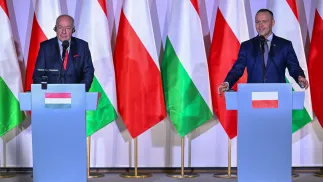 Президент Угорщини Тамаш Шуйок та президент Польщі Кароль Навроцький. Fot. PAP/Darek Delmanowicz