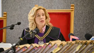 Sędzia Agata Bańska-Baran na sali Sądu Rejonowego w Garwolinie. Fot. PAP/Przemysław Piątkowski