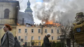 Масована атака РФ на українські міста 24 березня 2026 р. Львів. Fot. PAP/MYKOLA TYS