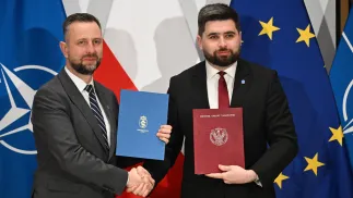 Владислав Косіняк-Камиш і Якуб Банашек. Fot. PAP/Radek Pietruszka