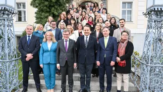 Od frontu: wicepremier, minister spraw zagranicznych Radosław Sikorski i minister spraw zagranicznych Niemiec Johann Wadephul. Fot. PAP/Maciej Kulczyński