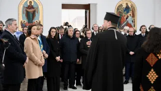 Министры иностранных дел Украины и ЕС посетили Бучу в четвертую годовщину российского преступления. Fot. PAP/EPA/ALESSANDRO DI MEO