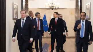 Sikorski i szef emirackiego MSZ omówili dotychczasowy przebieg i dalsze plany powrotu z ZEA polskich obywateli. Fot. X/MSZ